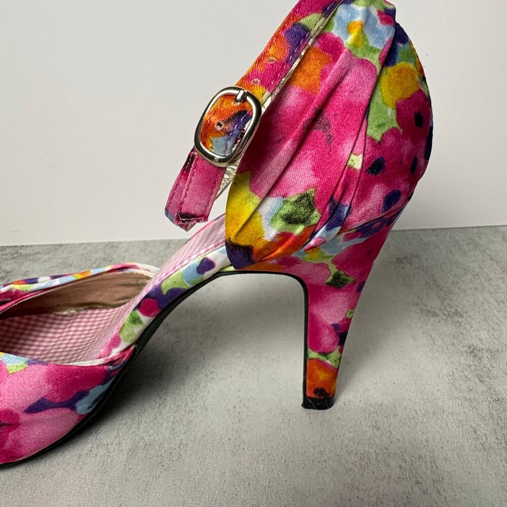 Rocket Dog Brand K9 Satin Floral Pattern Heel Adjustable Ankle Strap Women's 9.5 - Picture 11 of 15